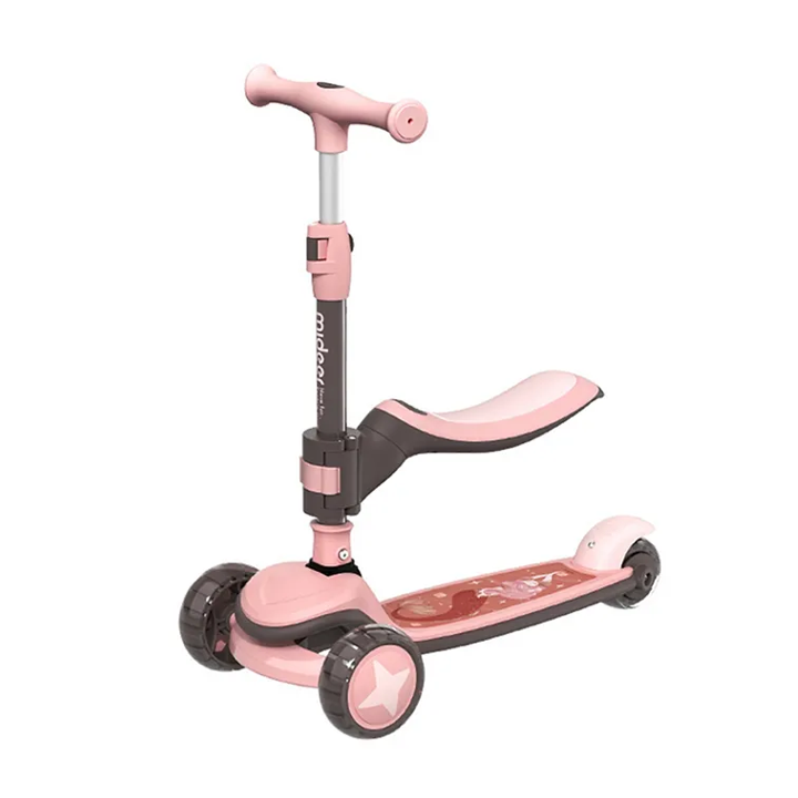 paidiko-anadiploumeno-patini-2-1-tritroxo-me-kathisma-foldable-scooter-led-2-in-1-pink-mideer-oneandonlybaby.gr