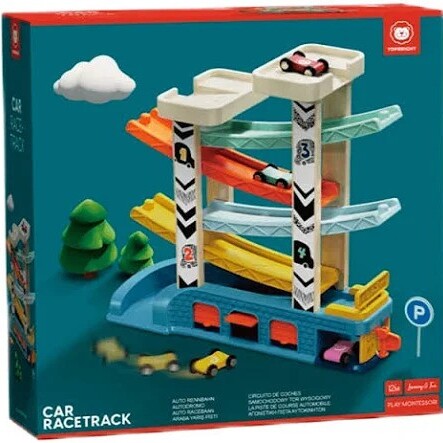agonistiki-pista-aytokinitwn-me-4-amaxakia-wooden-car-race-track-top-bright-oneandonlybaby.gr