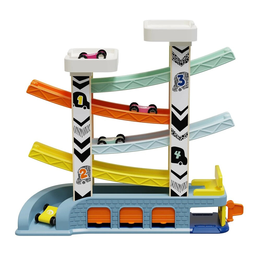 agonistiki-pista-aytokinitwn-me-4-amaxakia-wooden-car-race-track-top-bright-oneandonlybaby.gr