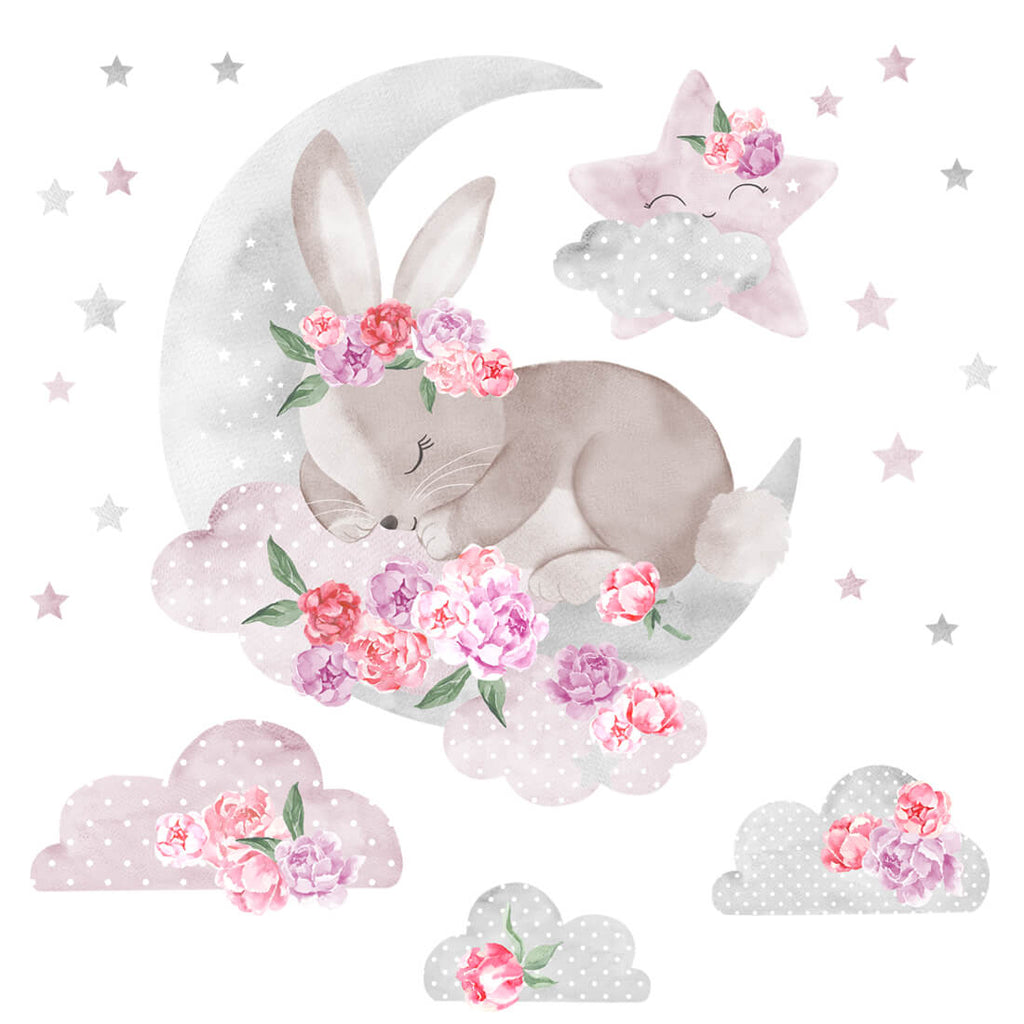    aytokollita-toixou-kounelaki-kai-synnefa-wall-sticker-pink-sleeping-rabbit-1-pastelowlove-oneandonlybaby.gr