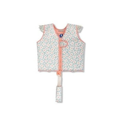 gileko-kolymvisis-life-vest-lifejacket-me-imanda-asfaleias-green-flowers-swim-essentials-oneandonlybaby.gr