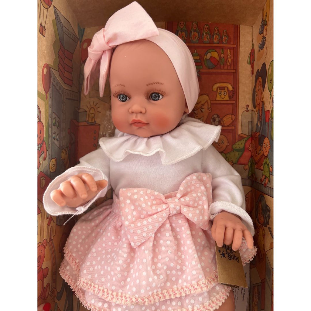 magic-baby-moro-koukla-alicia-me-white-blouse-and-pink-bow-oneandonlybaby.com