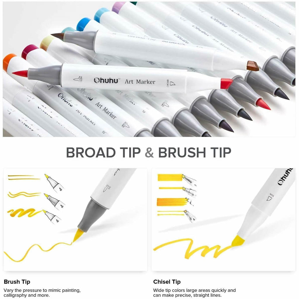ohuhu-honolulu-alcohol-art-markers-set-markadoron-24-basikwn-xromaton-brush-chisel-oneadonlybaby.gr