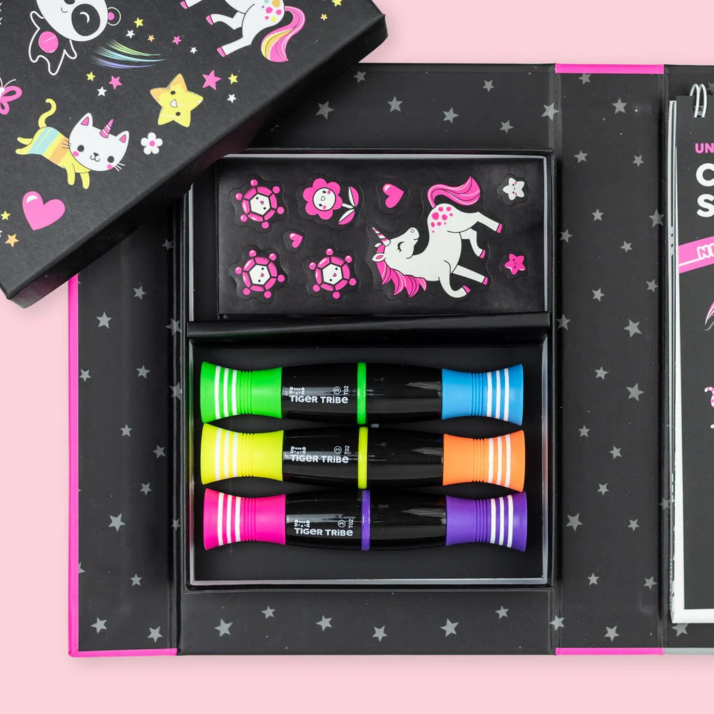 set-drastiriotiton-neon-colouring-set-unicorn-and-friends-tiger-tribe-oneandonlybaby.gr