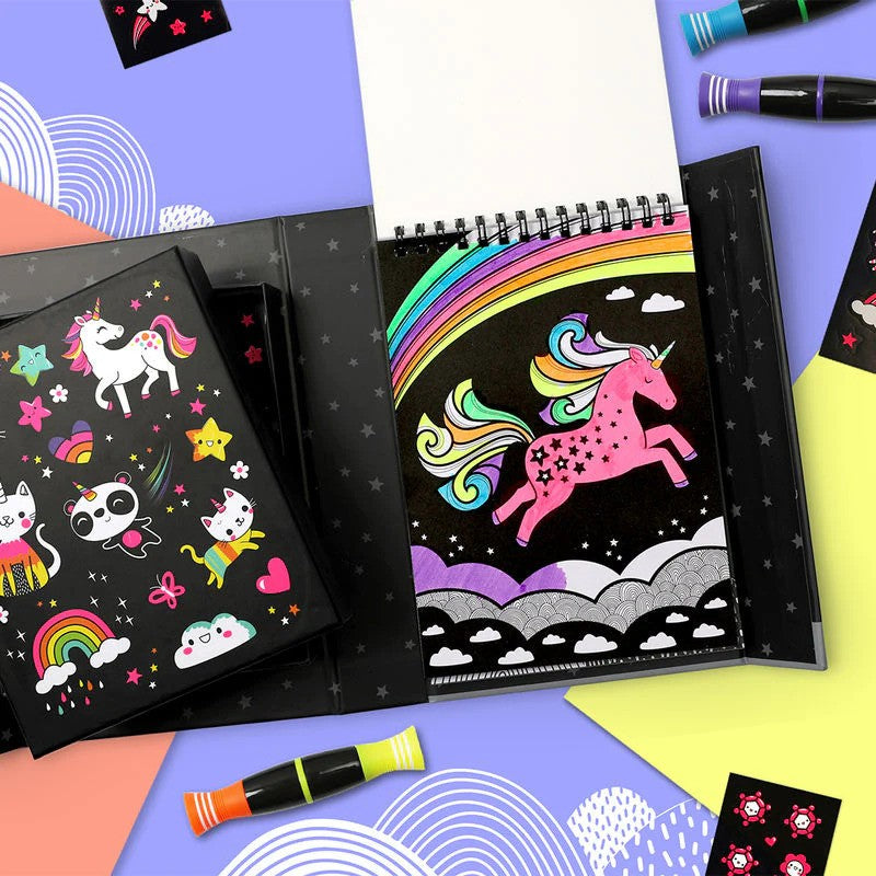 set-drastiriotiton-neon-colouring-set-unicorn-and-friends-tiger-tribe-oneandonlybaby.gr