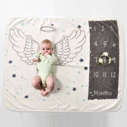 Κουβερτάκι Μηναίας Φωτογράφισης Φτερά Αγγέλου - Milestone One and Only Baby