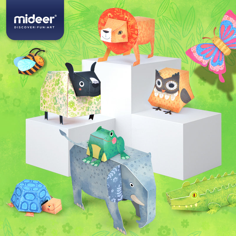 MIREONETRY Origami Kit for Kids Ages 5-8,16 Style 3D Animal