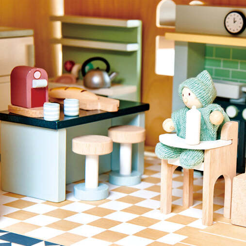 Wooden Dollhouse Kitchen Set Dolls House Kitchen Funtiture